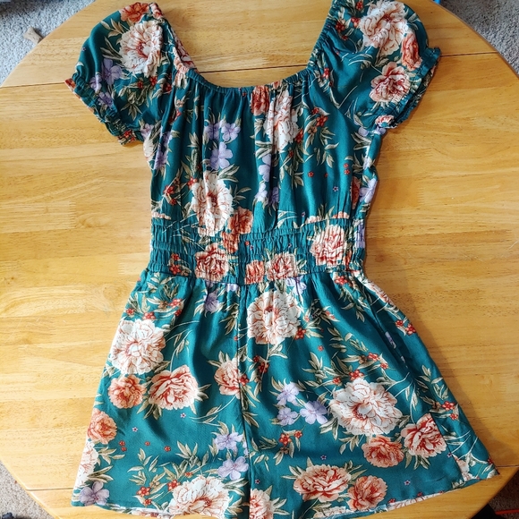 American Eagle Outfitters Pants - American Eagle. Romper. Over the Shoulders. Floral